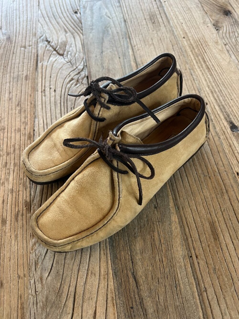 Michael Kors Suede Wallabee Lace Up Driving Moccasins Made in Italy Tan 6